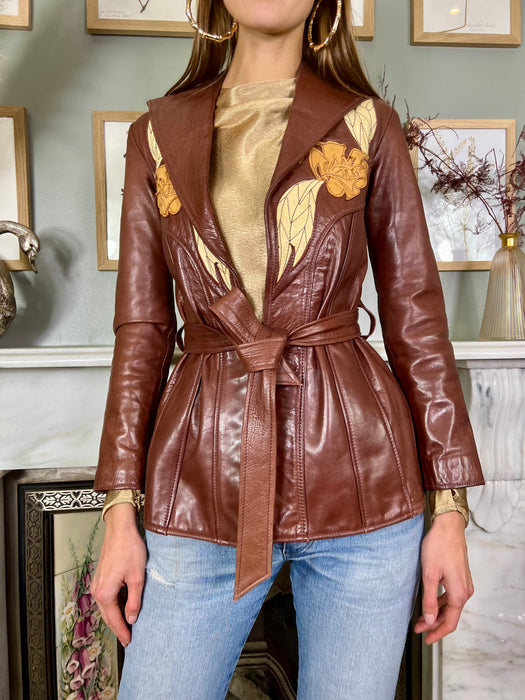 Clarence, East West leather belted jacket