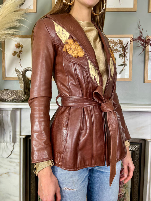 Clarence, East West leather belted jacket