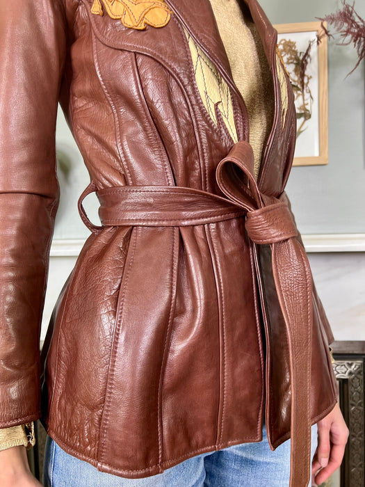 Clarence, East West leather belted jacket