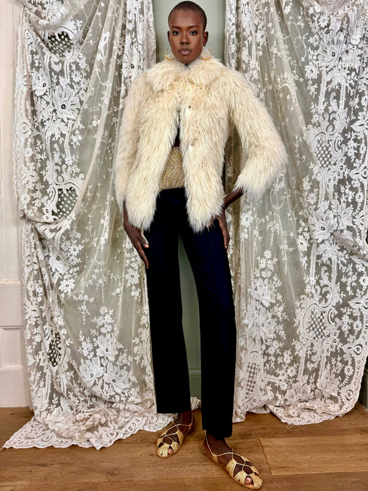 Neiman, 70s cream wool thread jacket