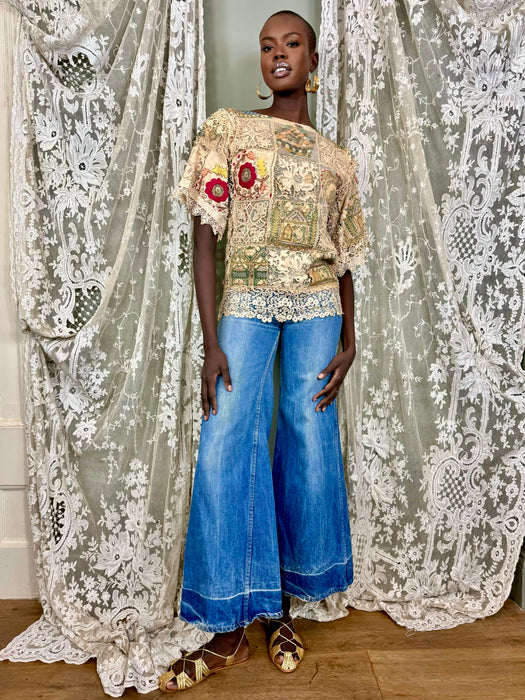 Edina, 20s Turkish embroidered patchwork top