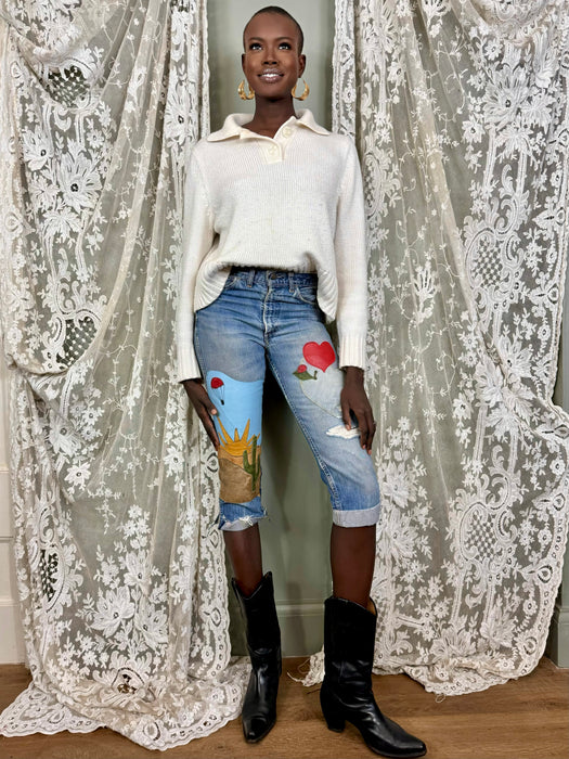 Maisie, 70s original patchwork short jeans