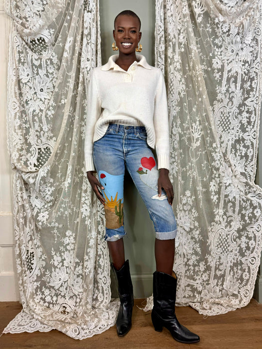 Maisie, 70s original patchwork short jeans