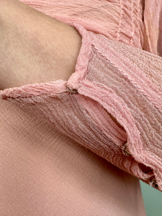 Cherry, 30s bias cut pink chiffon dress