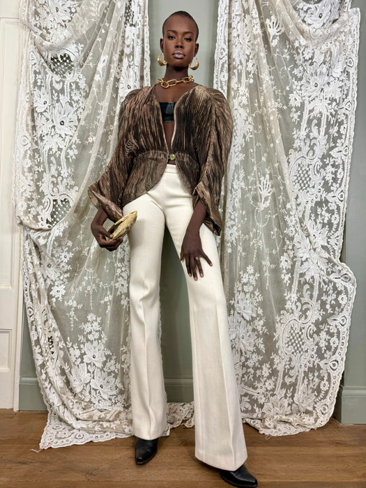 Krizia, 80s metallic pleated jacket