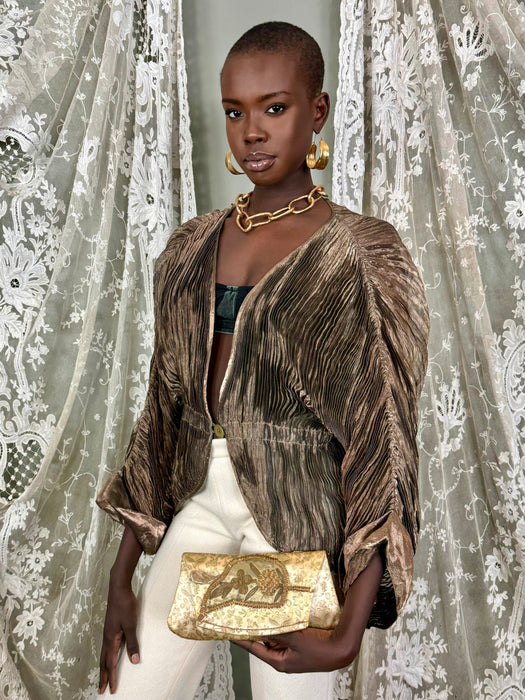 Krizia, 80s metallic pleated jacket