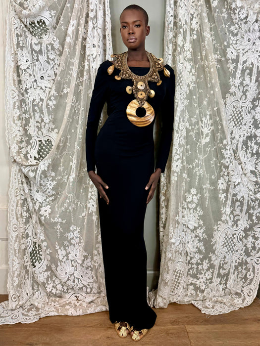 Ralph Lauren, jersey open back long dress