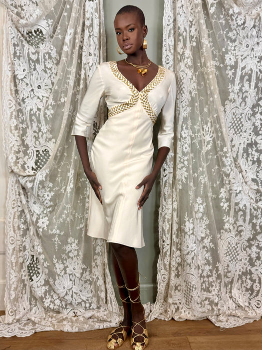 Chloé, Y2K cream studded dress