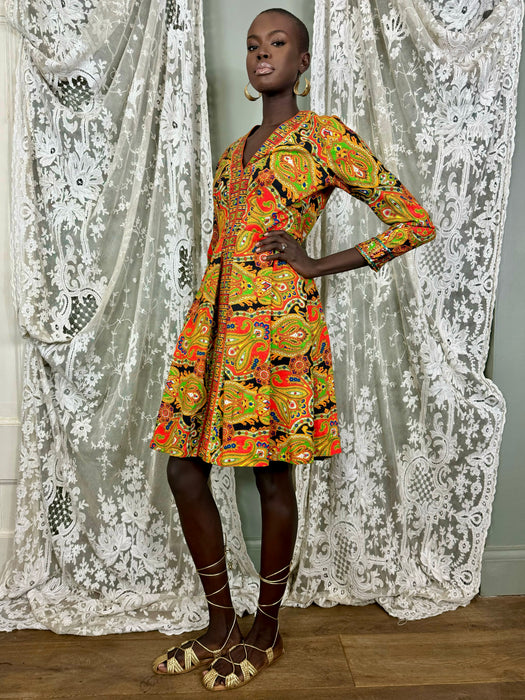 Aire, 60s paisley sequins dress