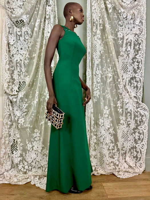Jade, 80s green fitted gown