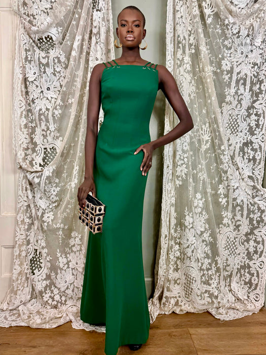 Jade, 80s green fitted gown
