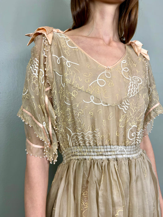 Zandra Rhodes, 80s silk hand painted dress