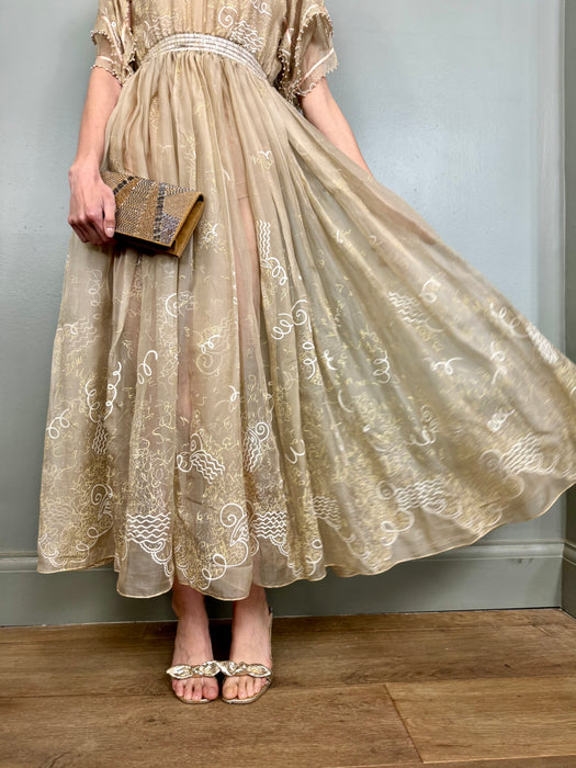Zandra Rhodes, 80s silk hand painted dress