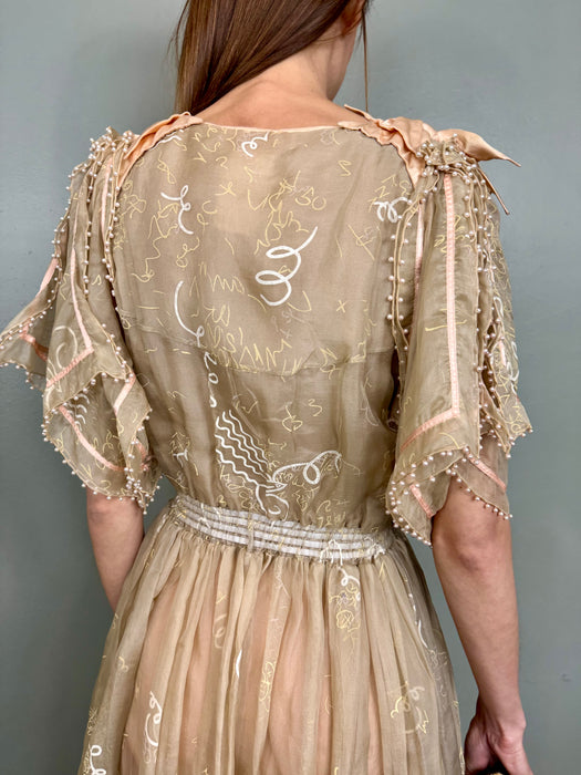 Zandra Rhodes, 80s silk hand painted dress