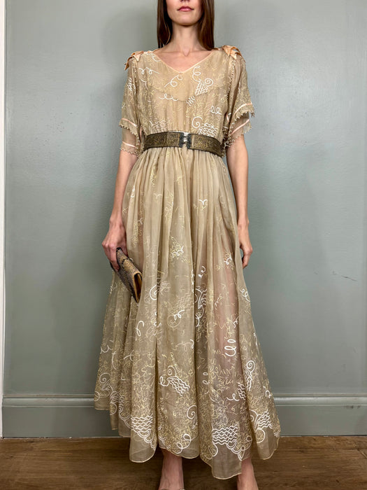 Zandra Rhodes, 80s silk hand painted dress