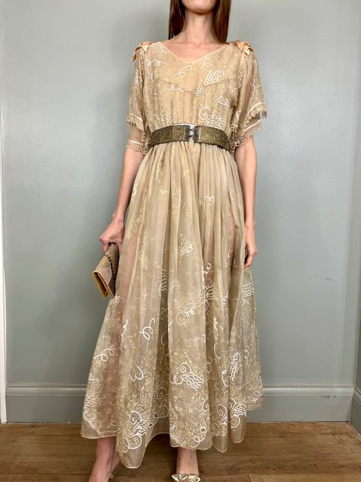 Zandra Rhodes, 80s silk hand painted dress