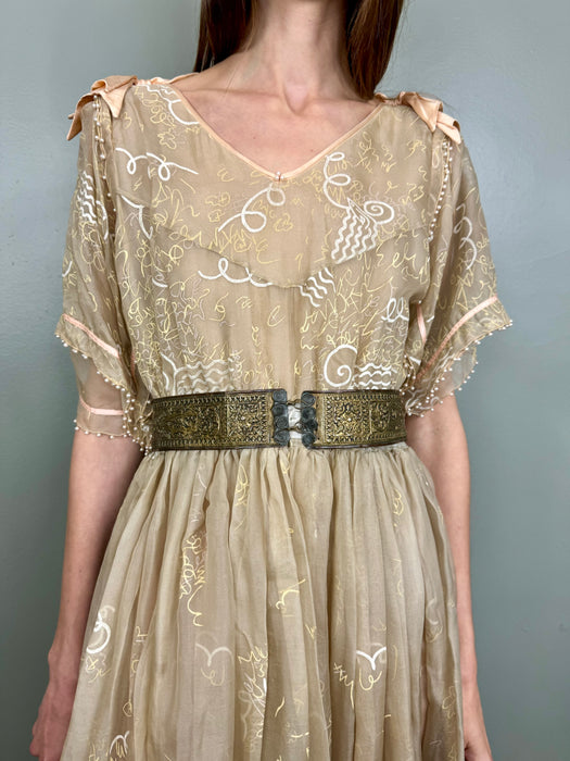 Zandra Rhodes, 80s silk hand painted dress