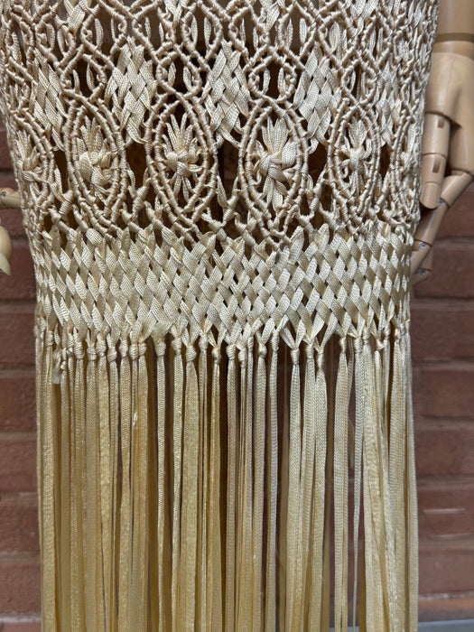 Lisa, 40s cream silk ribbon work dress