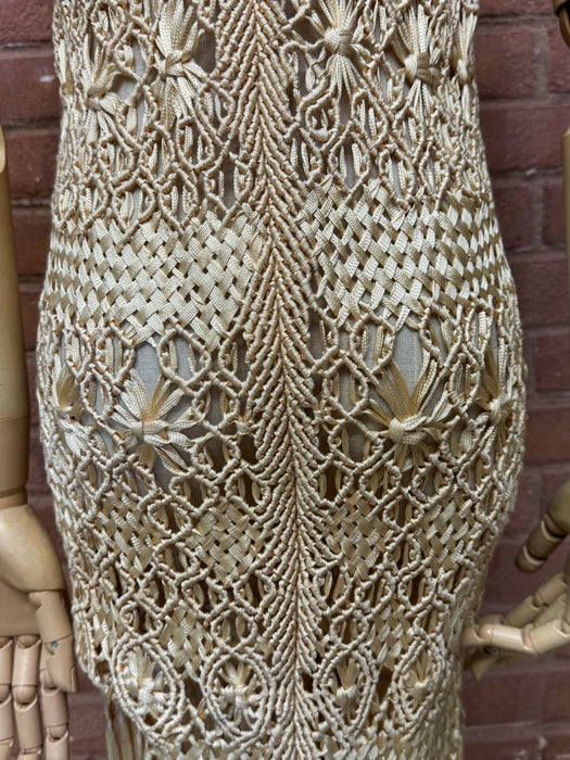Lisa, 40s cream silk ribbon work dress