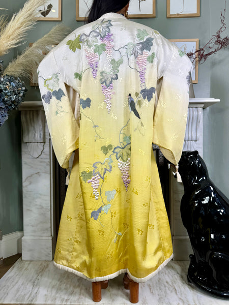 Embroidered kimono robe sales