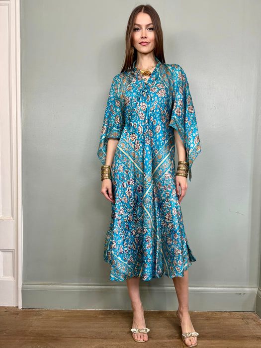 Chantal, 70s silk Indian floral dress