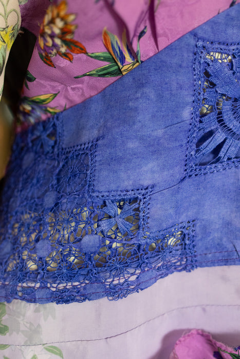 Cola, reworked patchwork angel sleeve blouse
