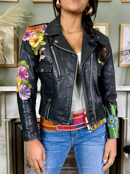 Harley Davidson, 70s hand painted leather jacket