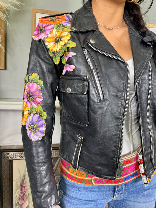 Harley Davidson, 70s hand painted leather jacket