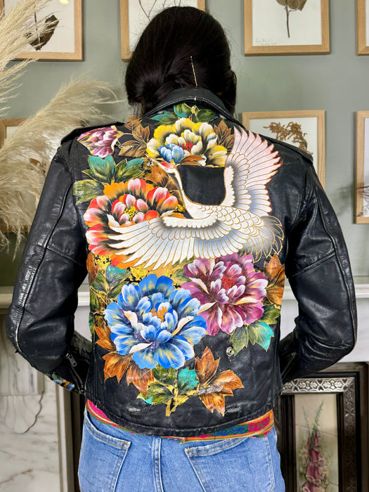 Harley Davidson, 70s hand painted leather jacket