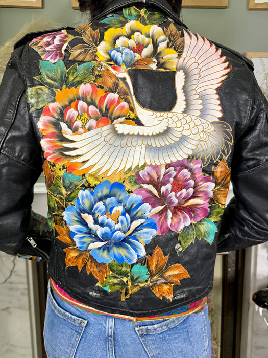 Harley Davidson, 70s hand painted leather jacket