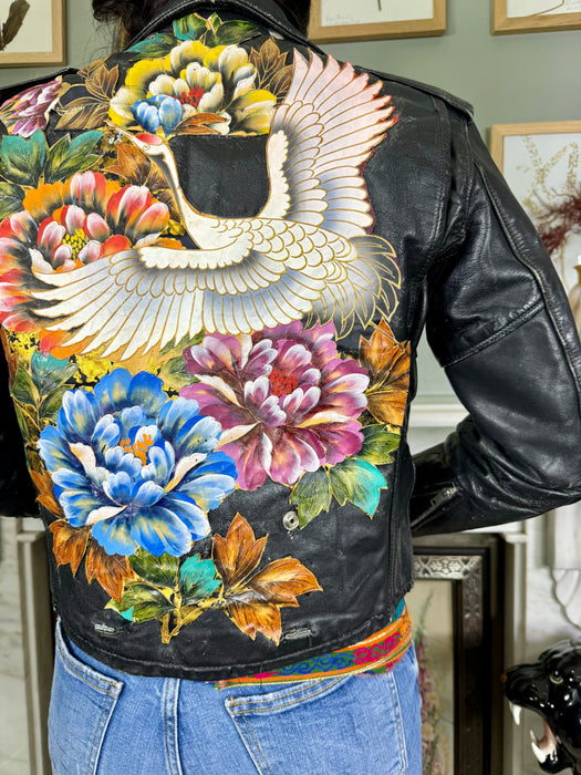 Harley Davidson, 70s hand painted leather jacket