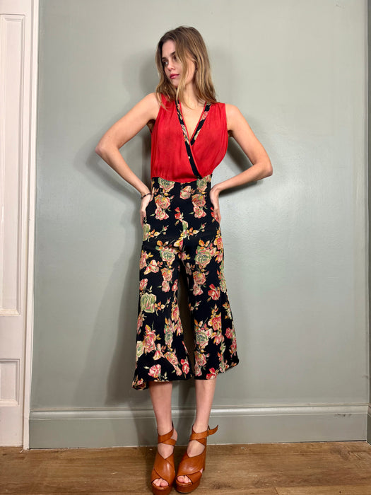 Clyde, 30s sik floral jumpsuit and jacket
