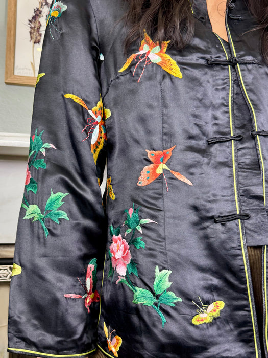 Meredith, 50s silk Oriental jacket with embroidered butterflies