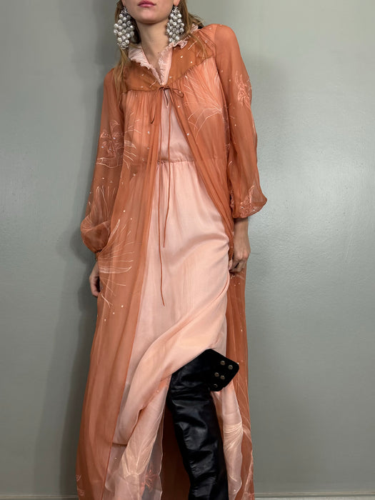 Les Lansdown, hand painted dress and robe