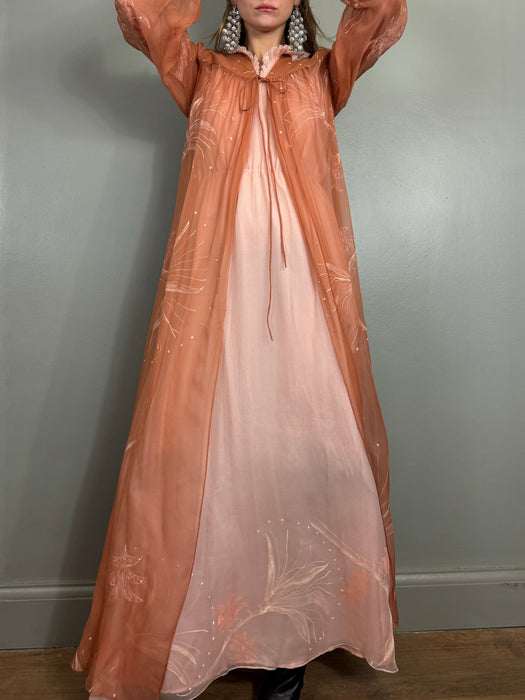 Les Lansdown, hand painted dress and robe