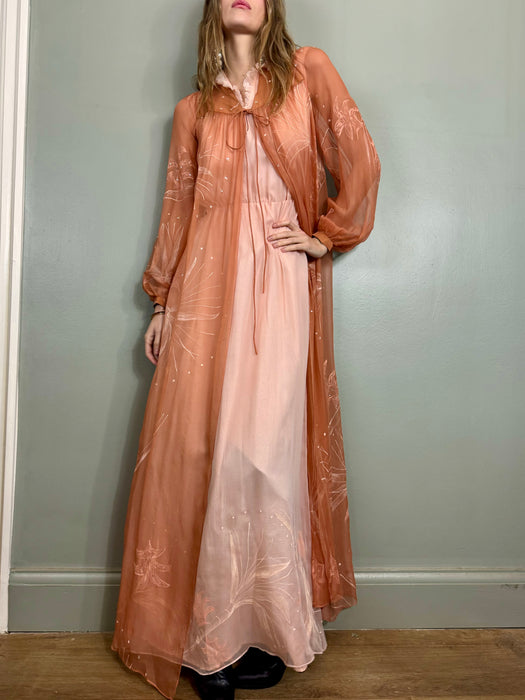 Les Lansdown, hand painted dress and robe