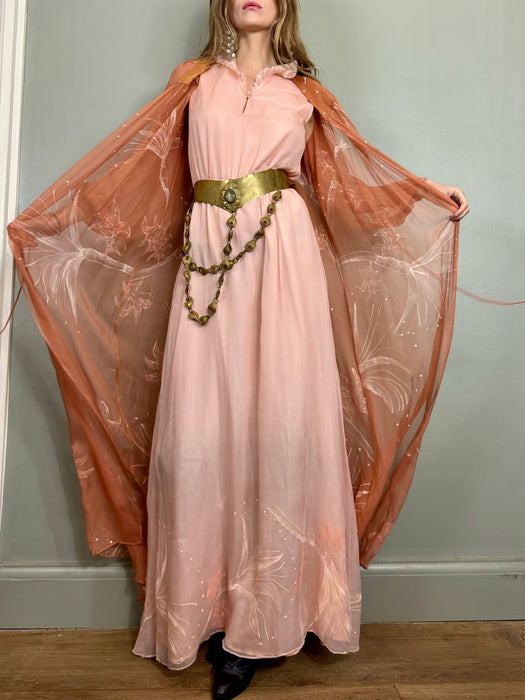 Les Lansdown, hand painted dress and robe