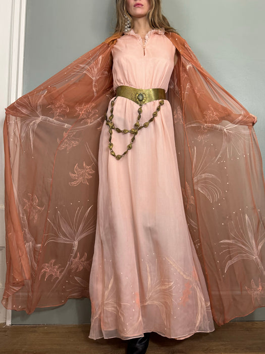 Les Lansdown, hand painted dress and robe