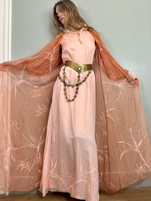 Les Lansdown, hand painted dress and robe