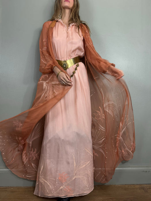 Les Lansdown, hand painted dress and robe
