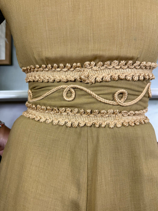 Rhonda, 70s camel cotton dress