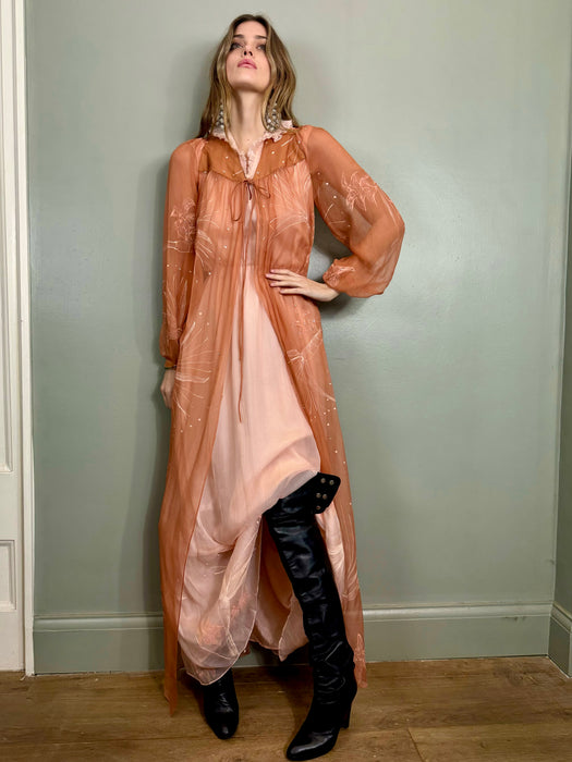 Les Lansdown, hand painted dress and robe