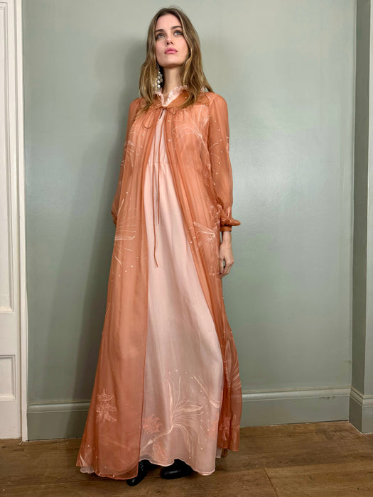 Les Lansdown, hand painted dress and robe