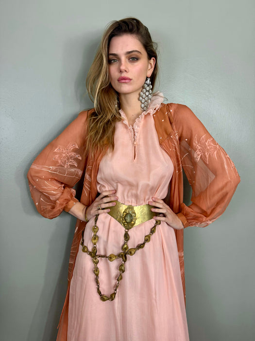Les Lansdown, hand painted dress and robe
