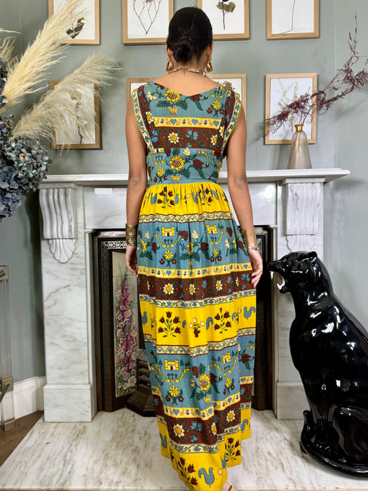 Dorla, 40s folk print dress