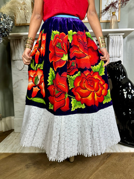 Carrie, 20th Century Mexican embroidered skirt