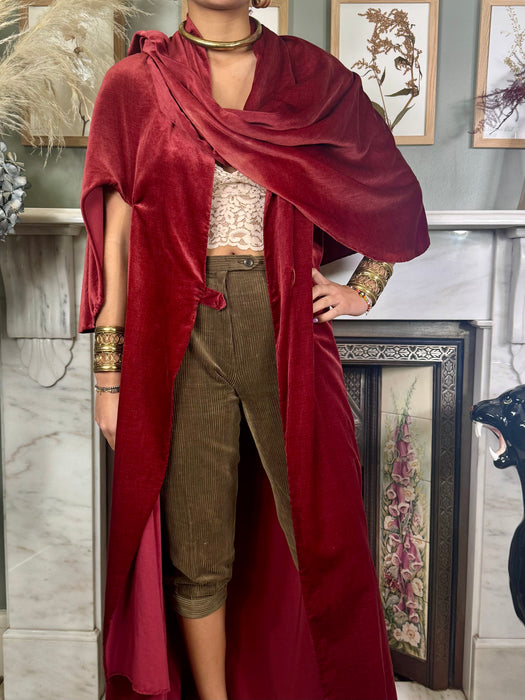 Romi, burgundy velvet robe/dress