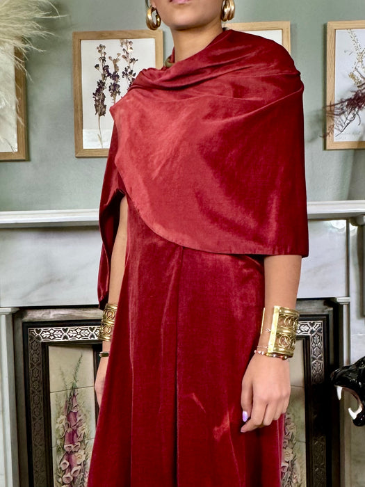 Romi, burgundy velvet robe/dress