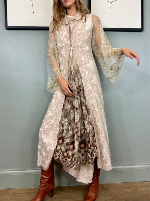 Emmanuelle, 30s silk and lace robe