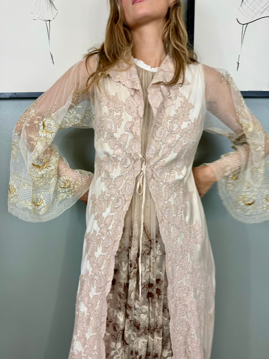 Emmanuelle, 30s silk and lace robe